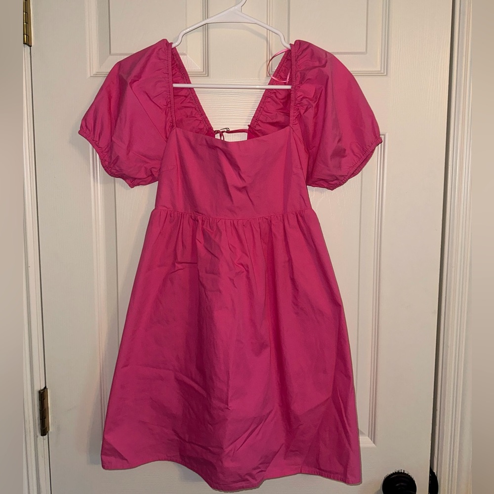 Pink Puff Sleeve Dress